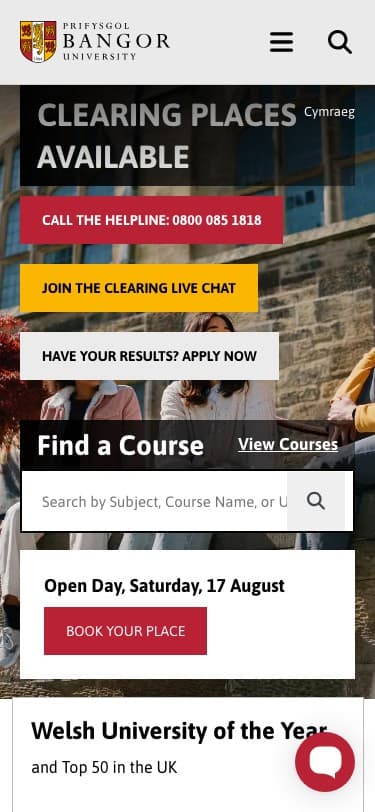 Bangor University - Mobile screenshot